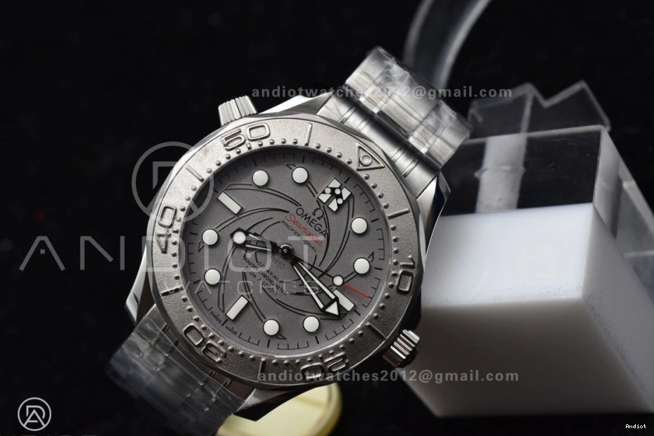 Dial A8807 VSF 300M 1:1 Edition Seamaster Platinum SS on Gray Best Bracelet 007 0405